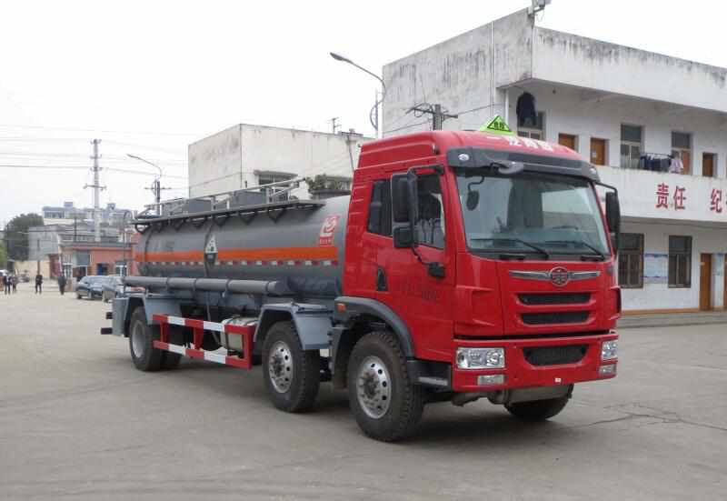 解放小三轴10方硝酸腐蚀性物品罐式运输车