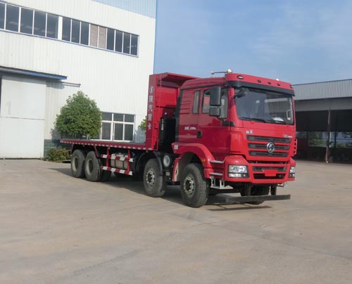陕汽前四后八平板自卸车
